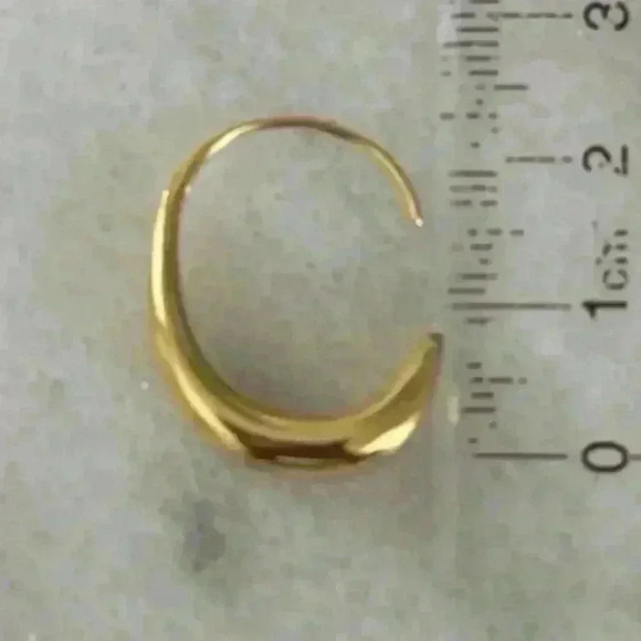 Gold Geometric C Shaped Drop Hoop Earrings

 Brand New - Picture 4 of 5